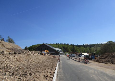 16h31 - Arrivée au col de la Schlucht en gros chantier...de réaménagement